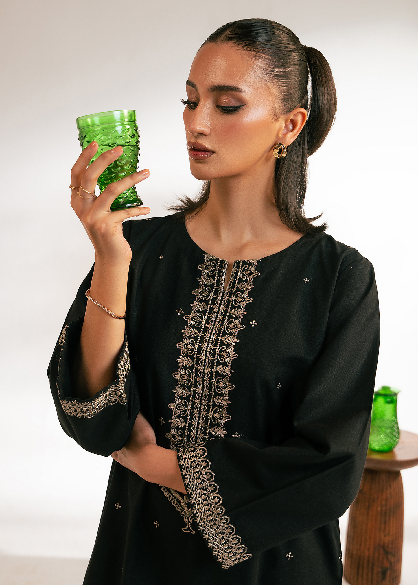 Black Embroidered Suit