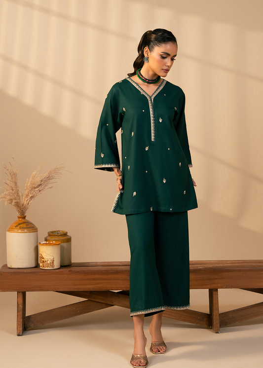 Forest Green Embroidered Suit