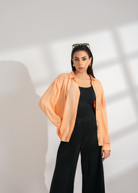Peach Oversized Button Down