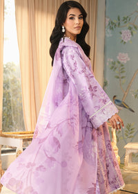 Lilac Printed Embroidered Suit