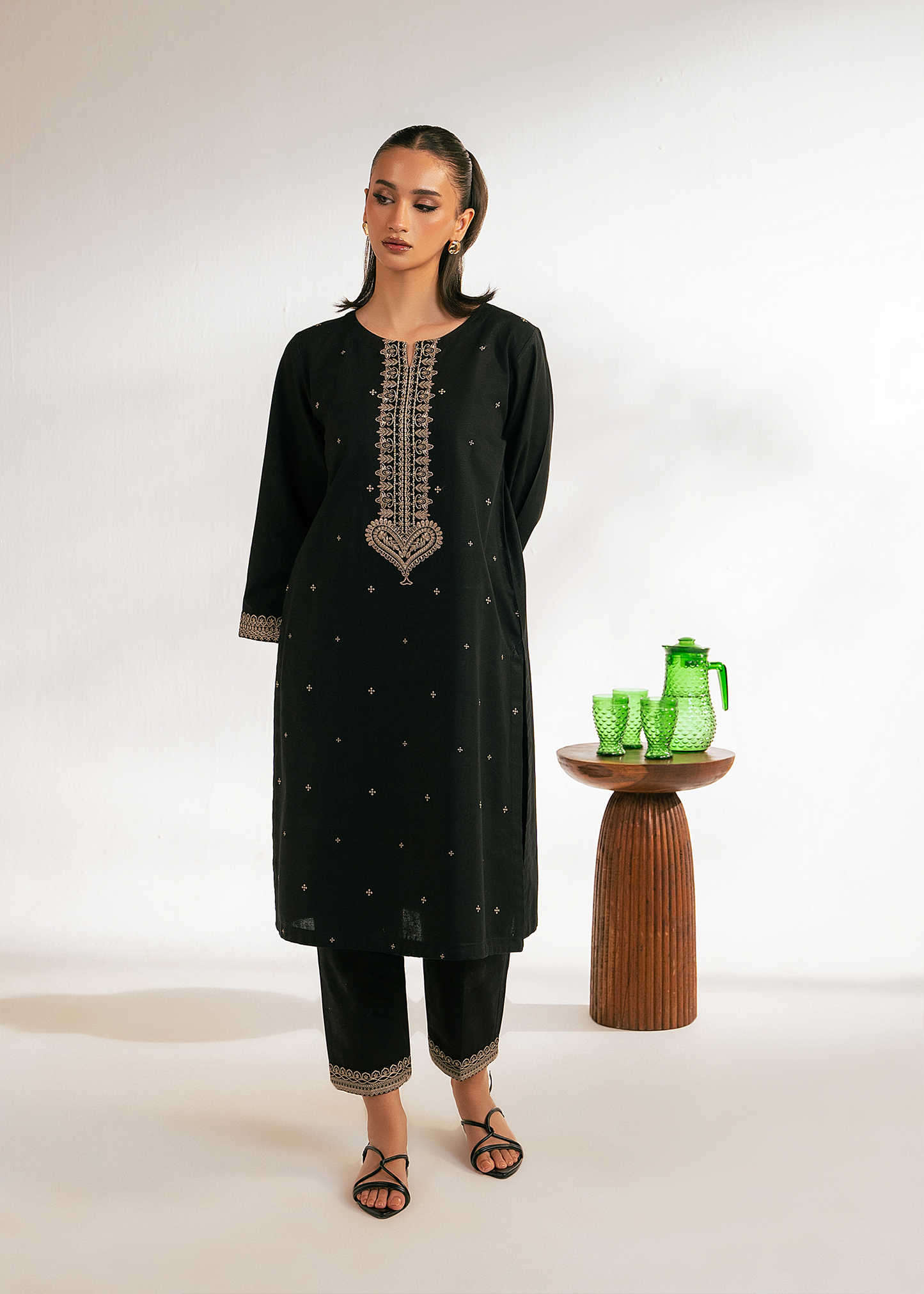 Black Embroidered Suit