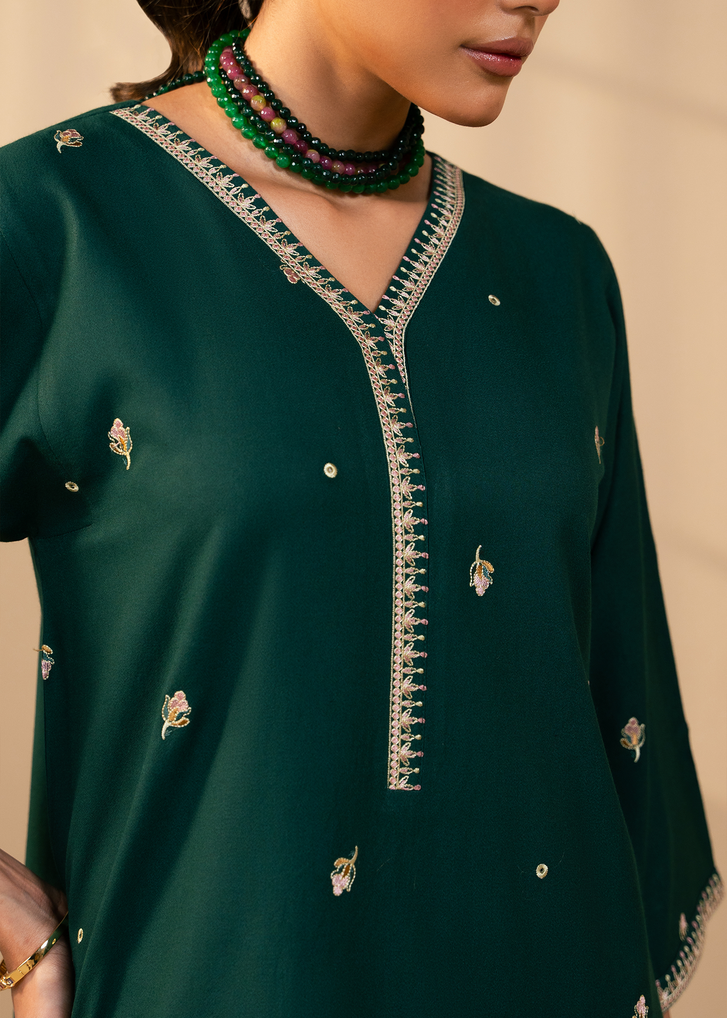 Forest Green Embroidered Suit