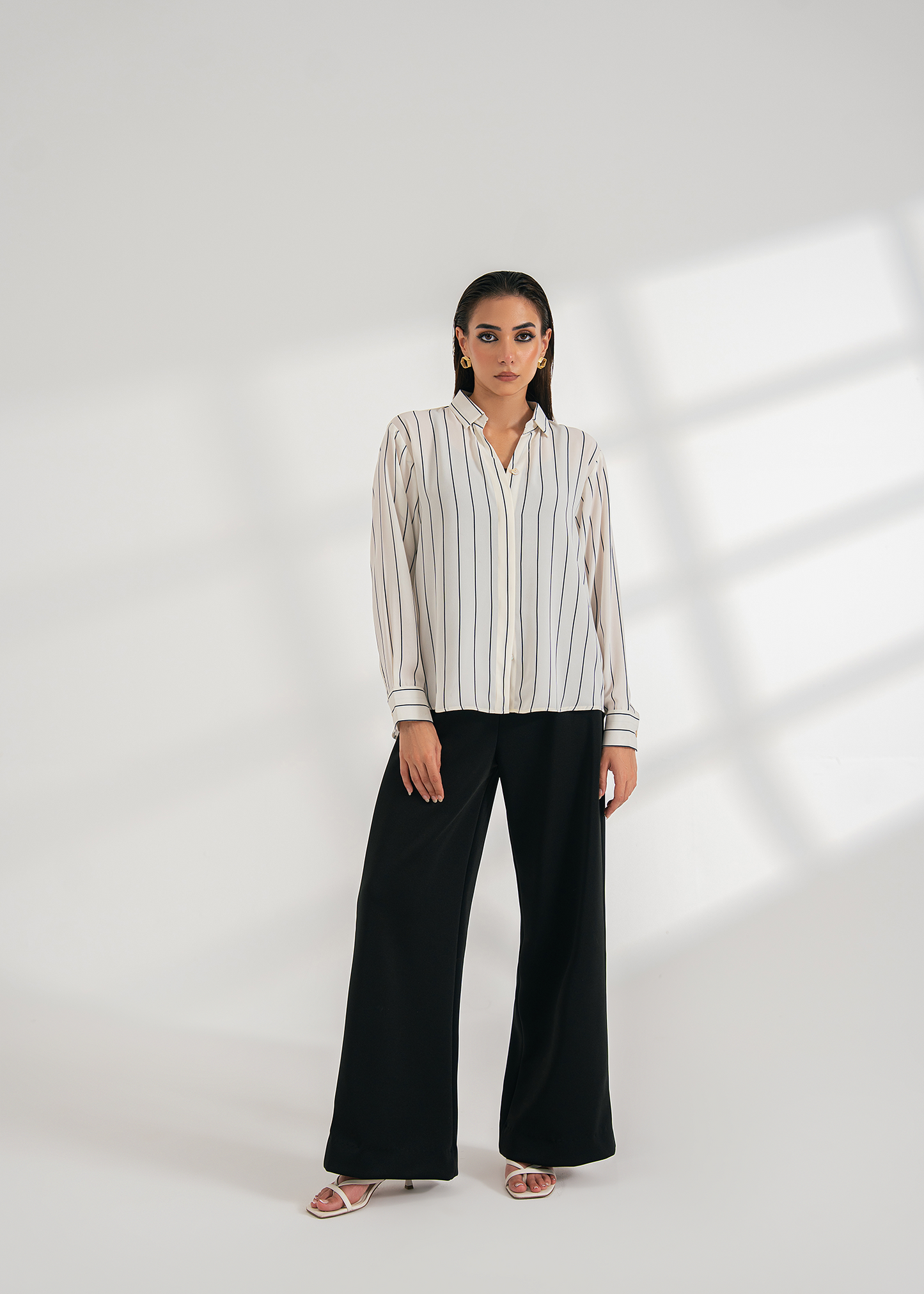 Black Striped Button Down Shirt