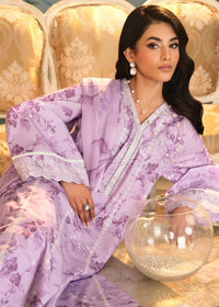 Lilac Printed Embroidered Suit