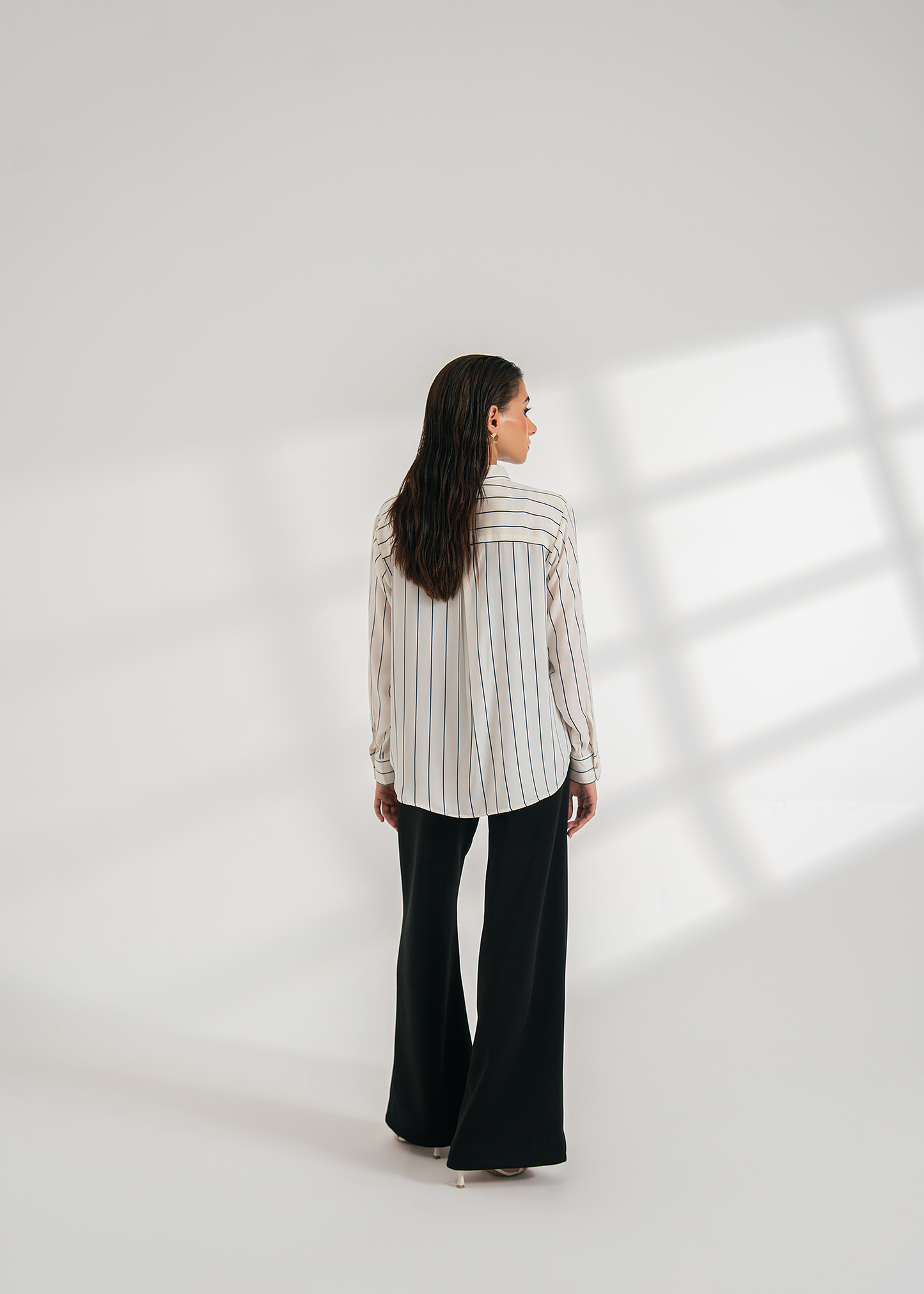 Black Striped Button Down Shirt