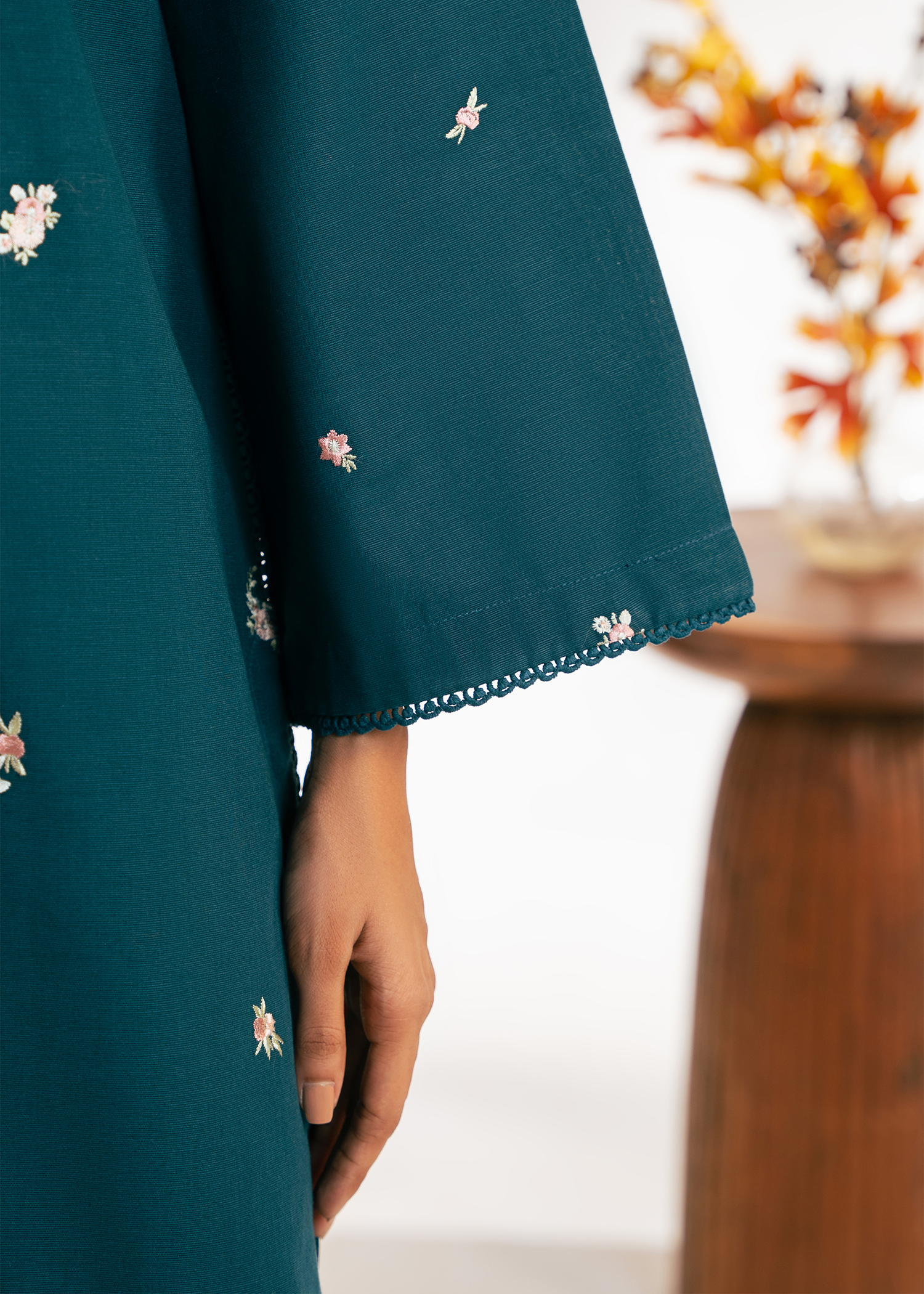 Teal Embroidered Suit