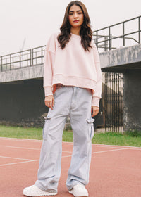 Pink Cropped Sweatshirt