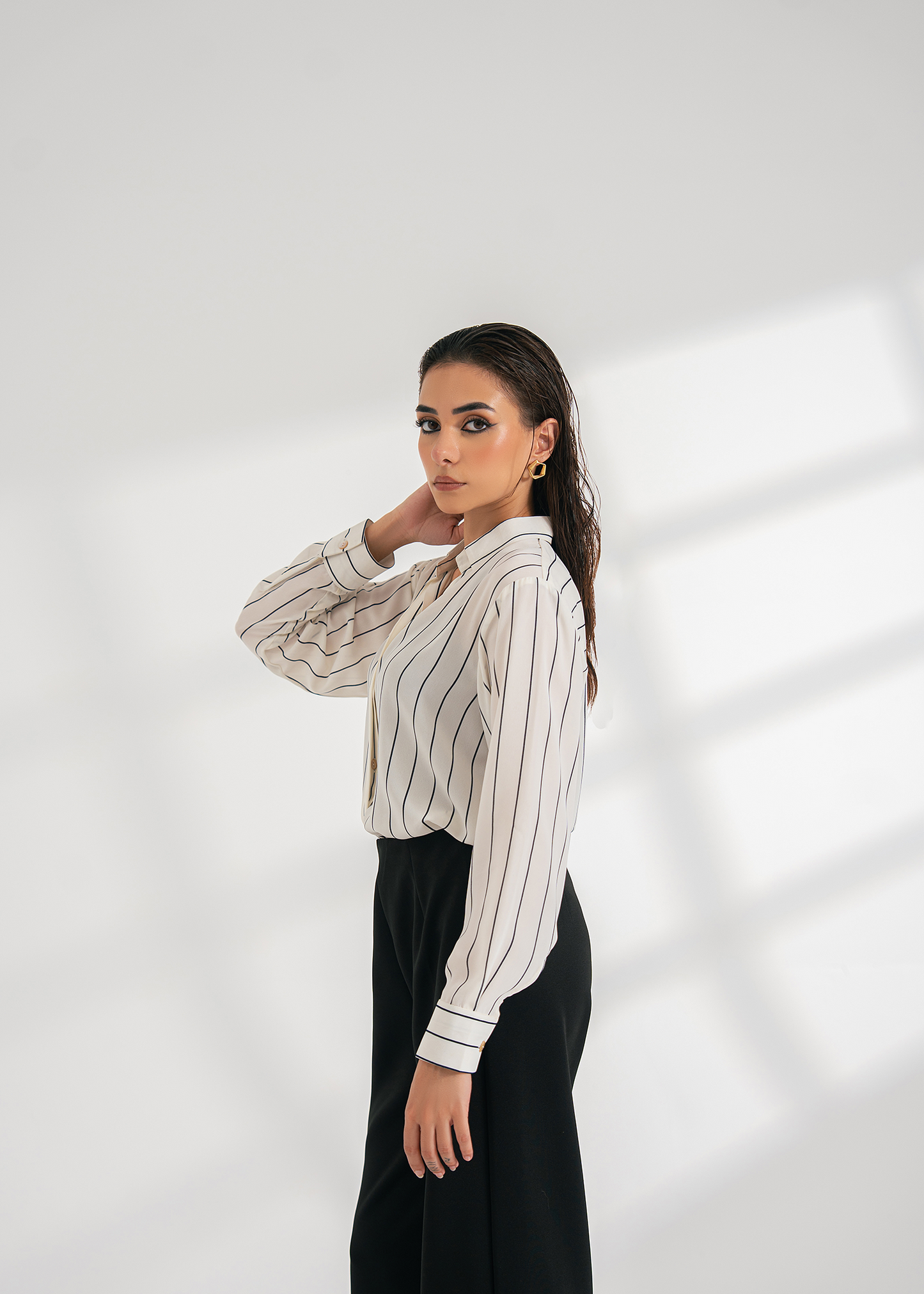 Black Striped Button Down Shirt