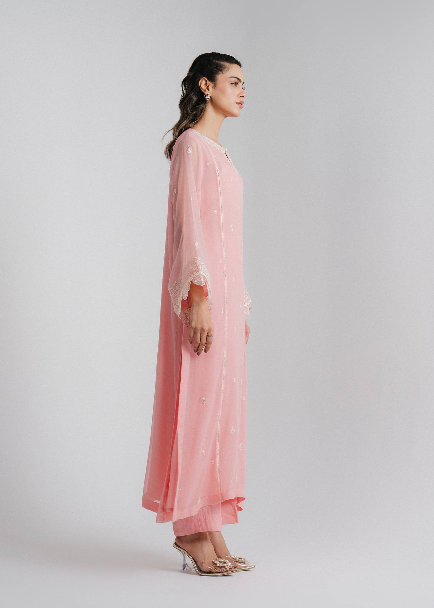 Chiffon Embroidered Suit