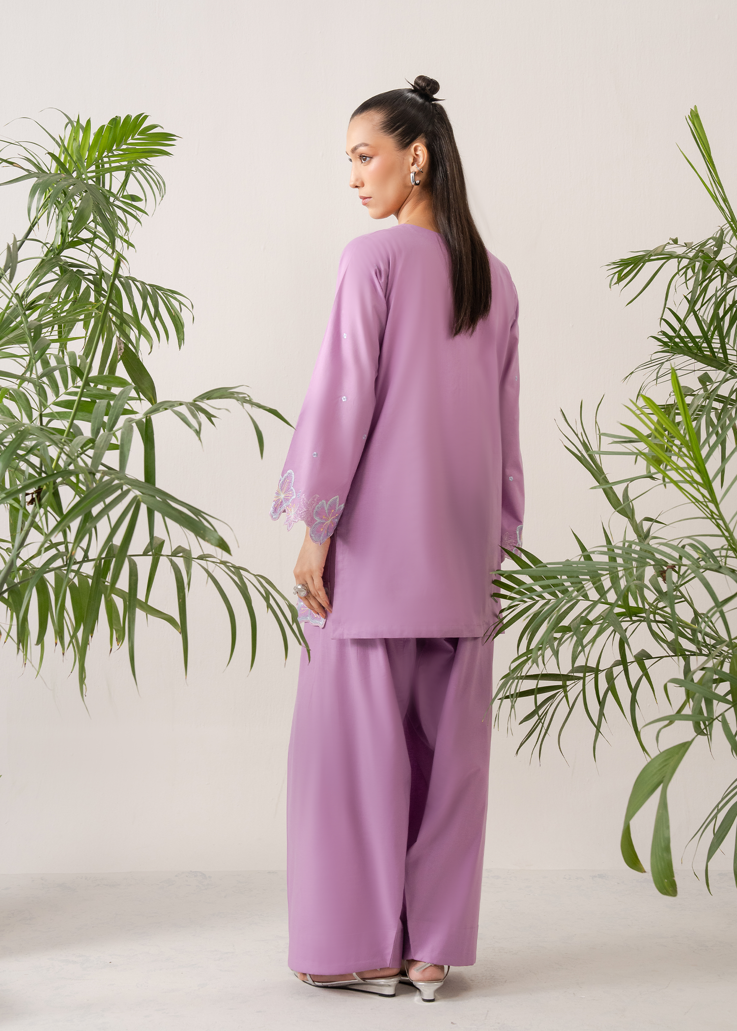Lilac Embroidered Farshi Shalwar Set