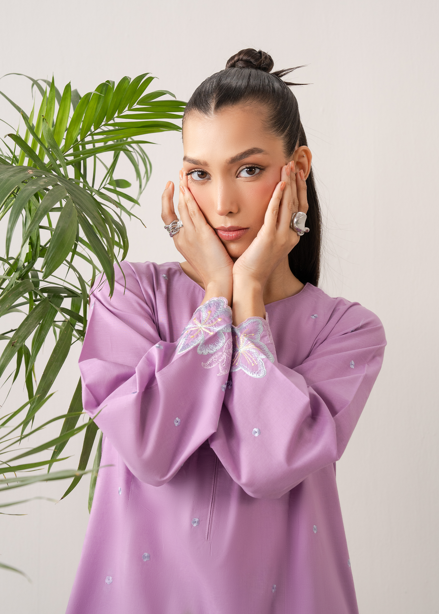 Lilac Embroidered Farshi Shalwar Set