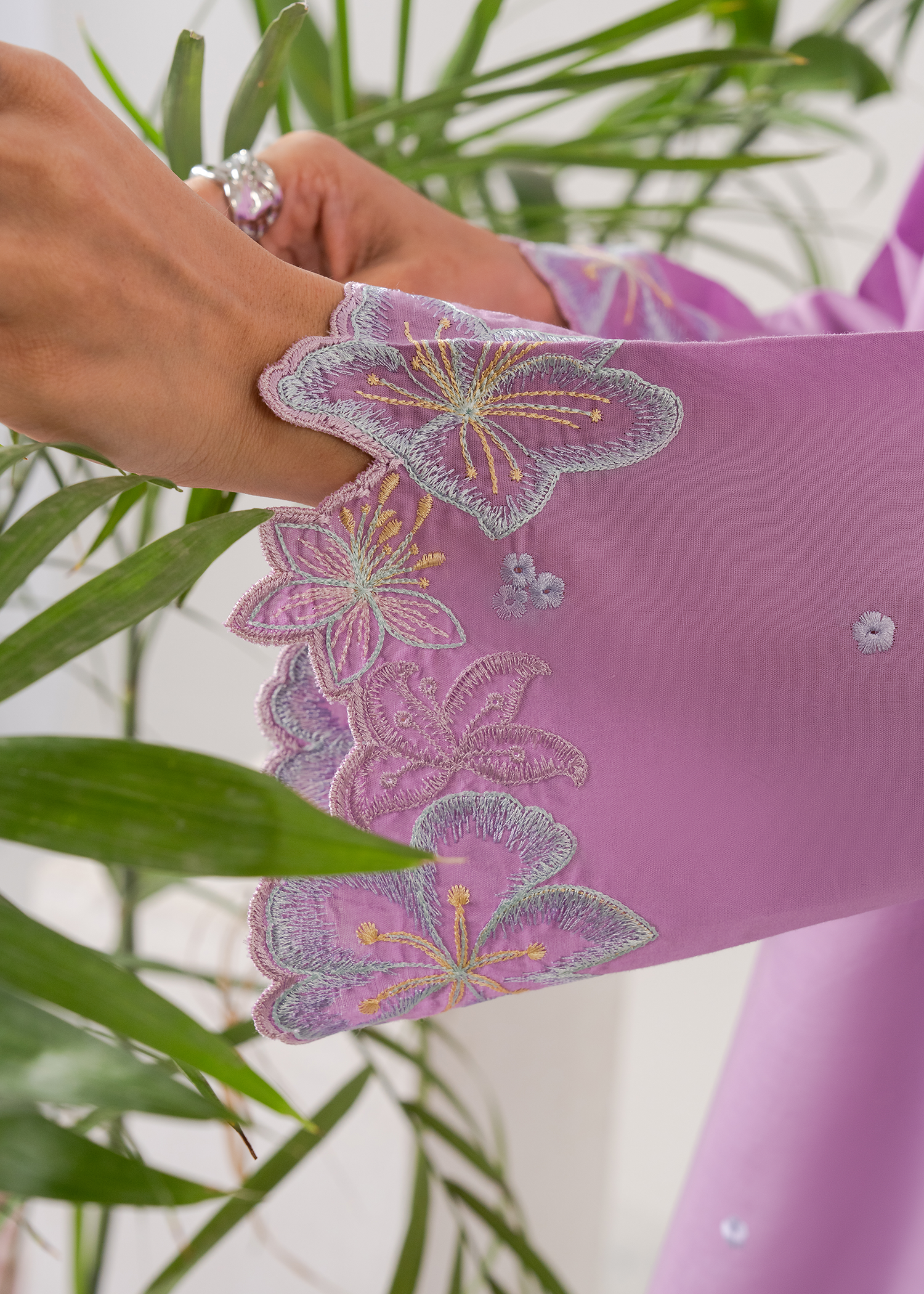 Lilac Embroidered Farshi Shalwar Set
