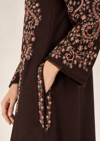Brown Embroidered Karandi 2 PC Suit