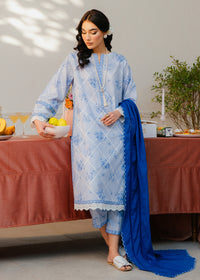 Printed Pastel Blue Suit