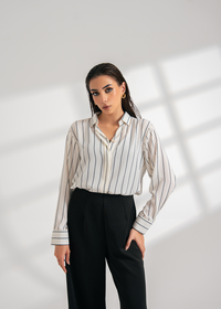 Black Striped Button Down Shirt