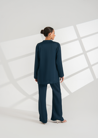 Dark Blue Open Front Co-Ord