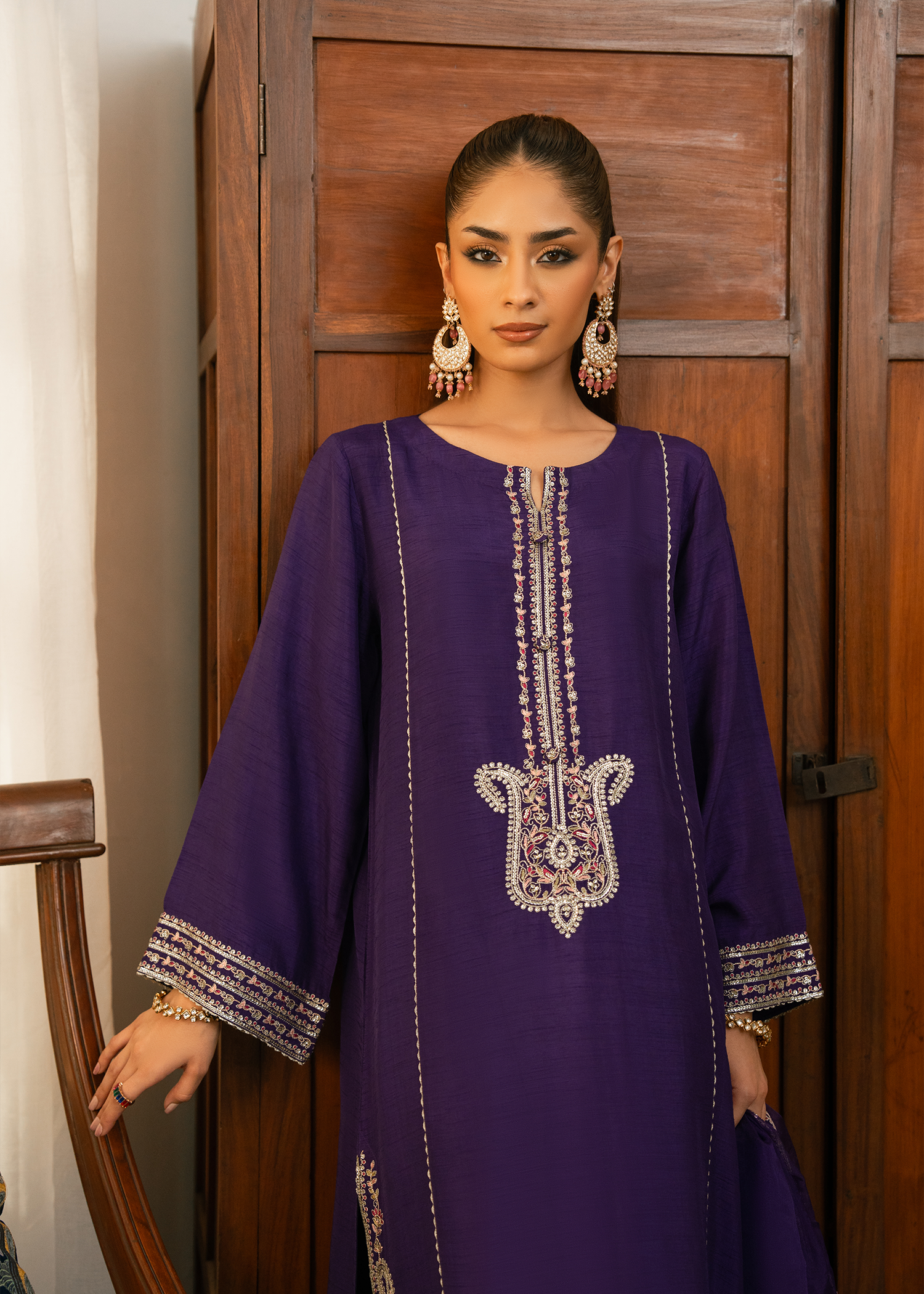 Purple Raw Silk Suit