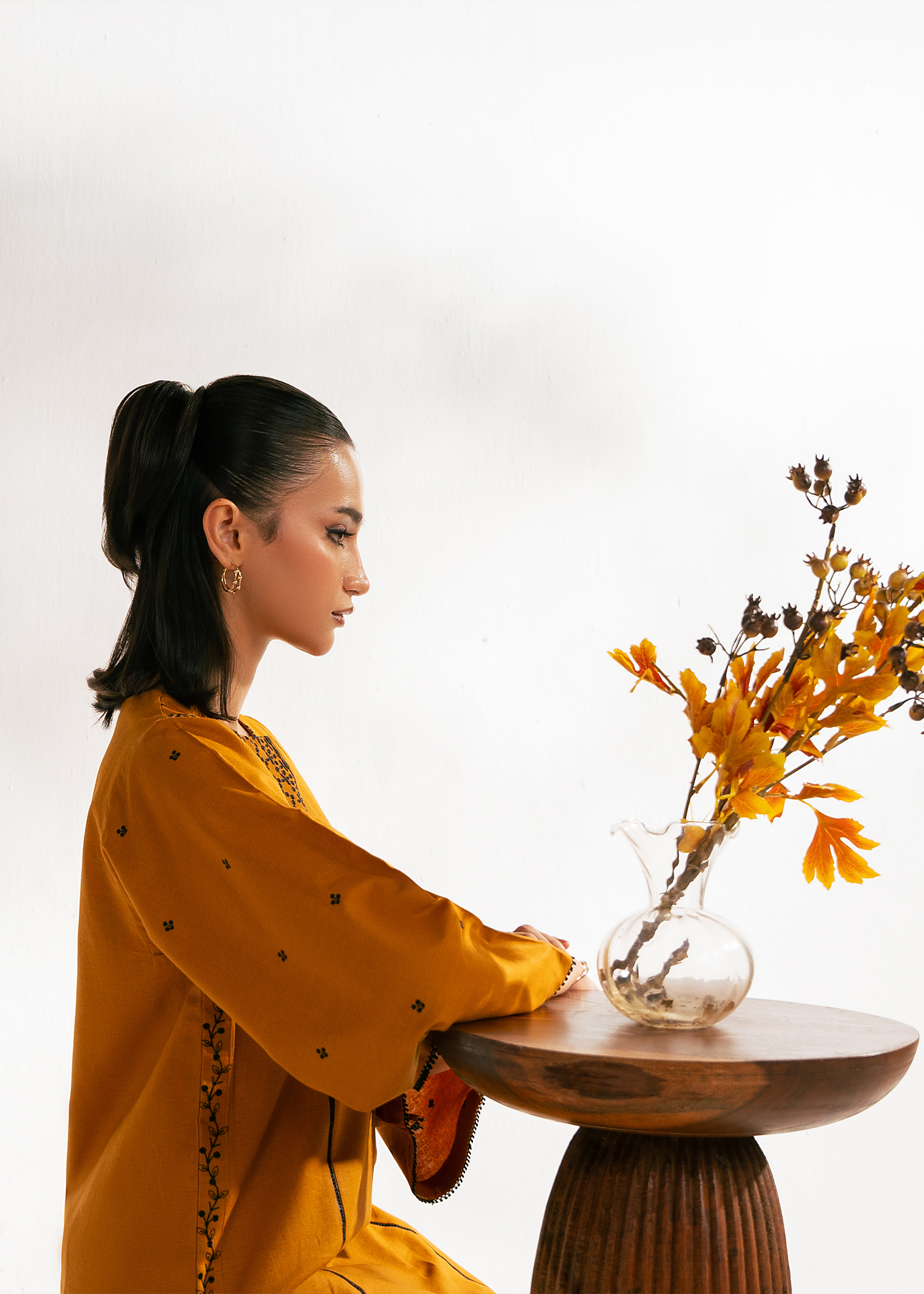 Mustard Embroidered Suit