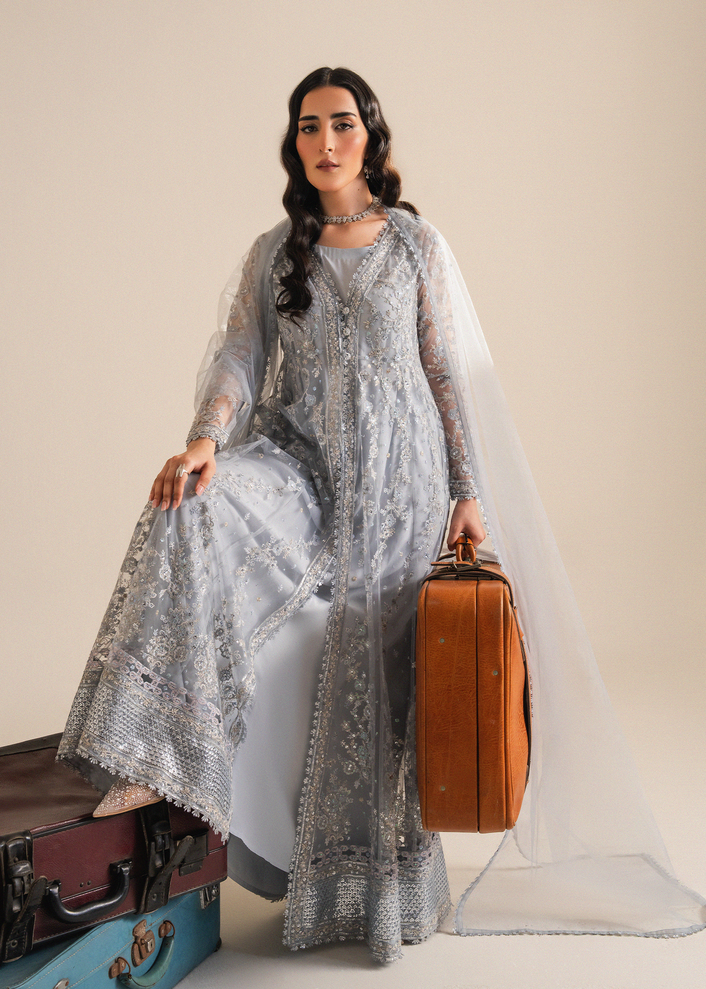 Powder Blue Net Festive Pret