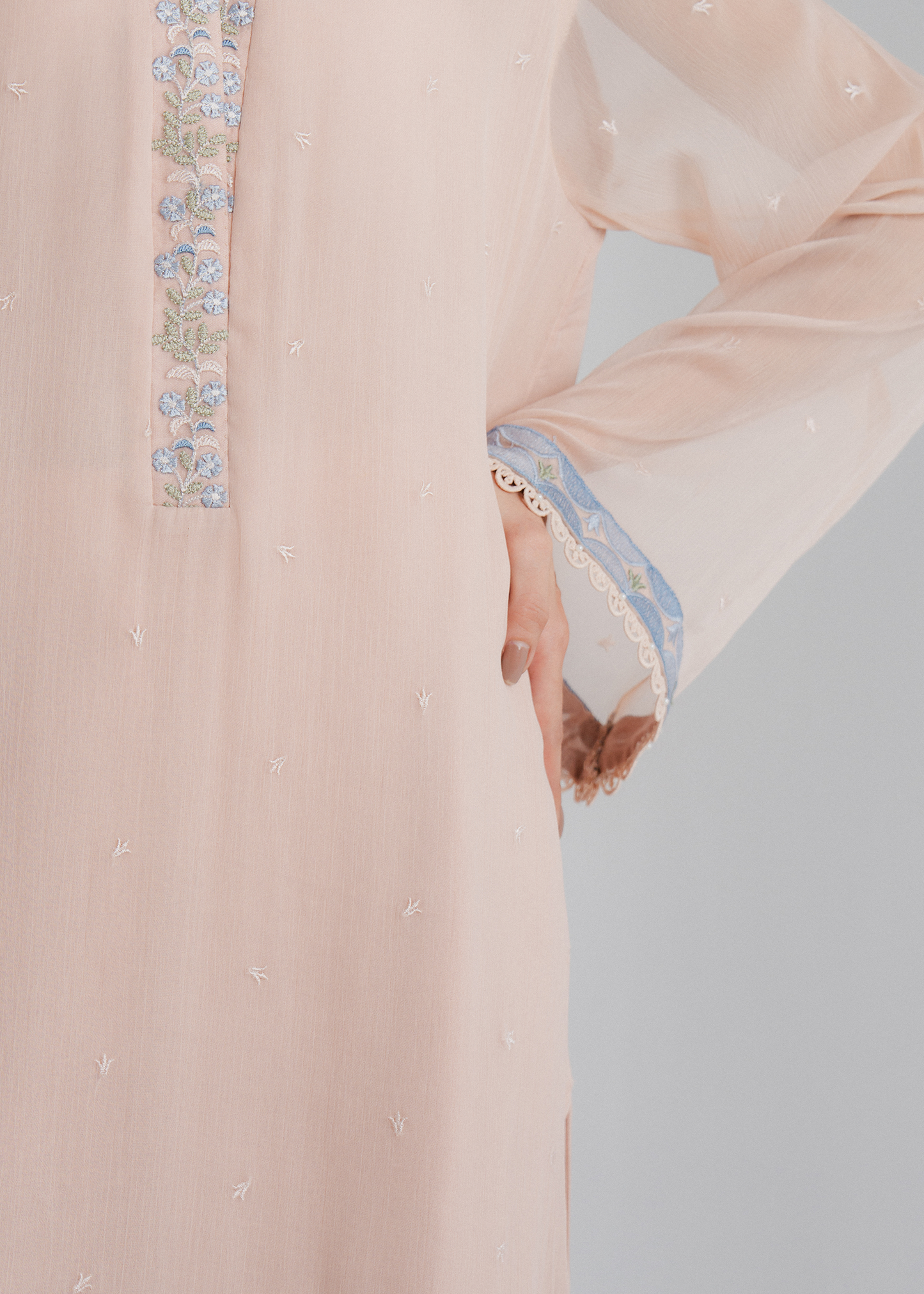 Chiffon Embroidered Suit
