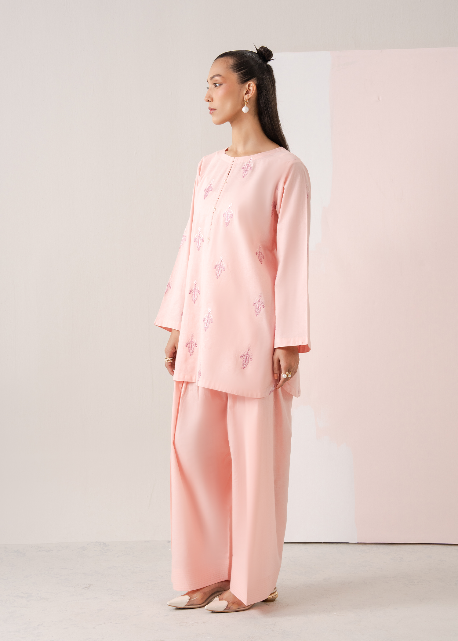 Baby Pink Farshi Shalwar Set