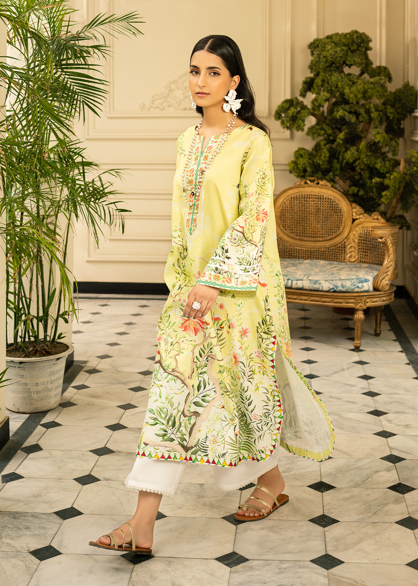 Lime Printed Shirt
