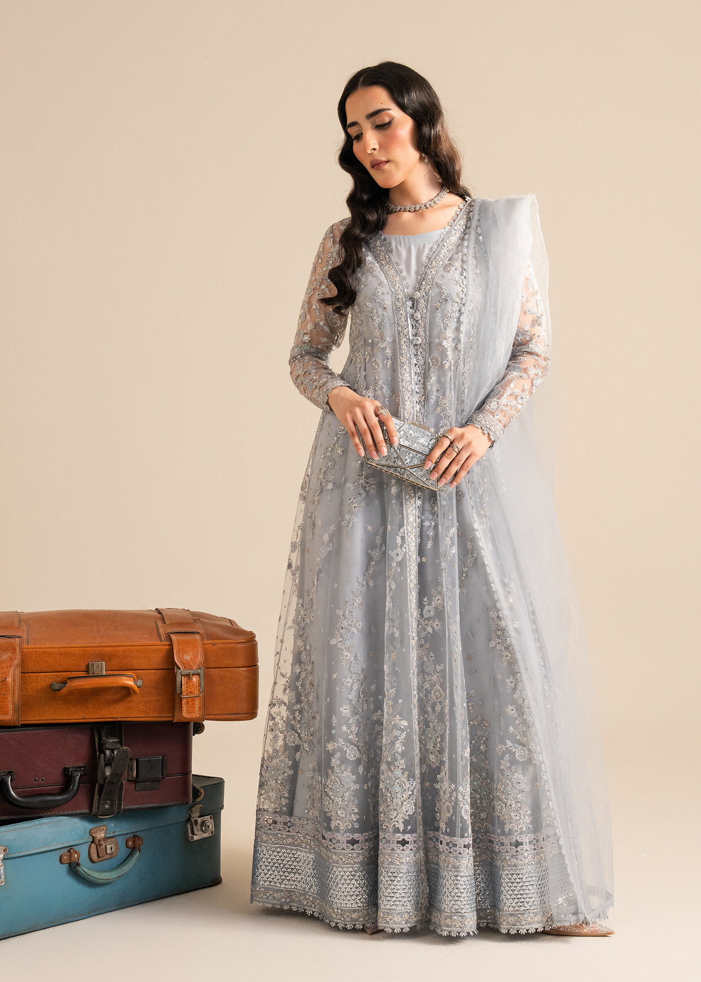 Powder Blue Net Festive Pret