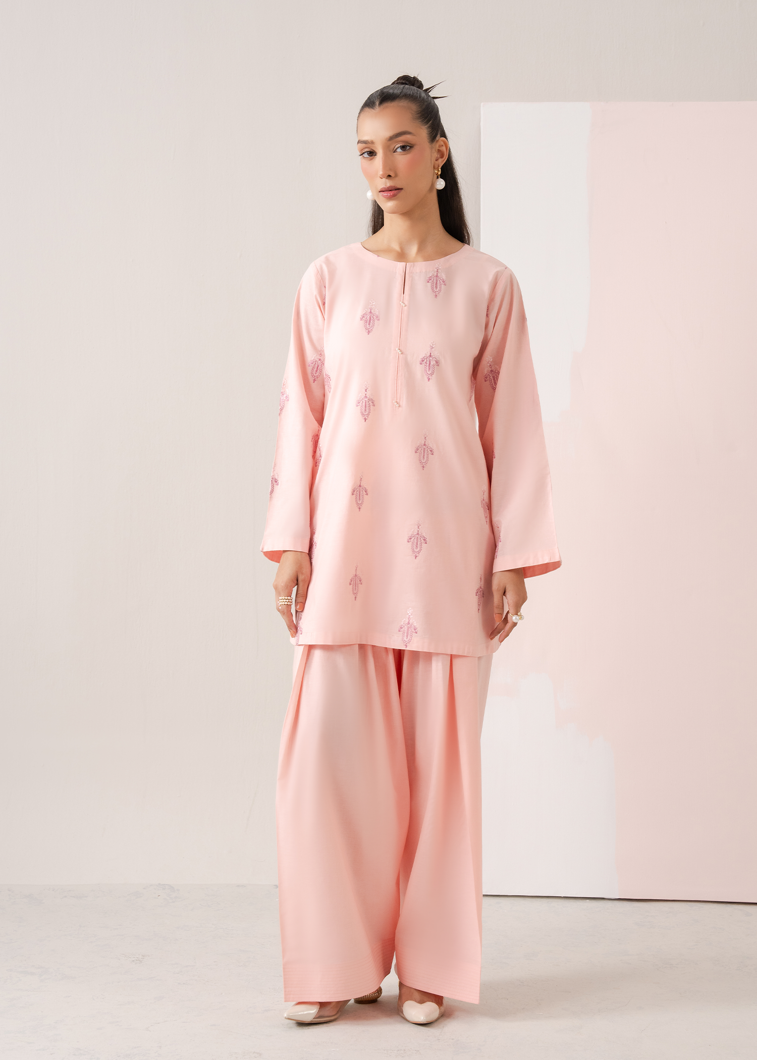 Baby Pink Farshi Shalwar Set