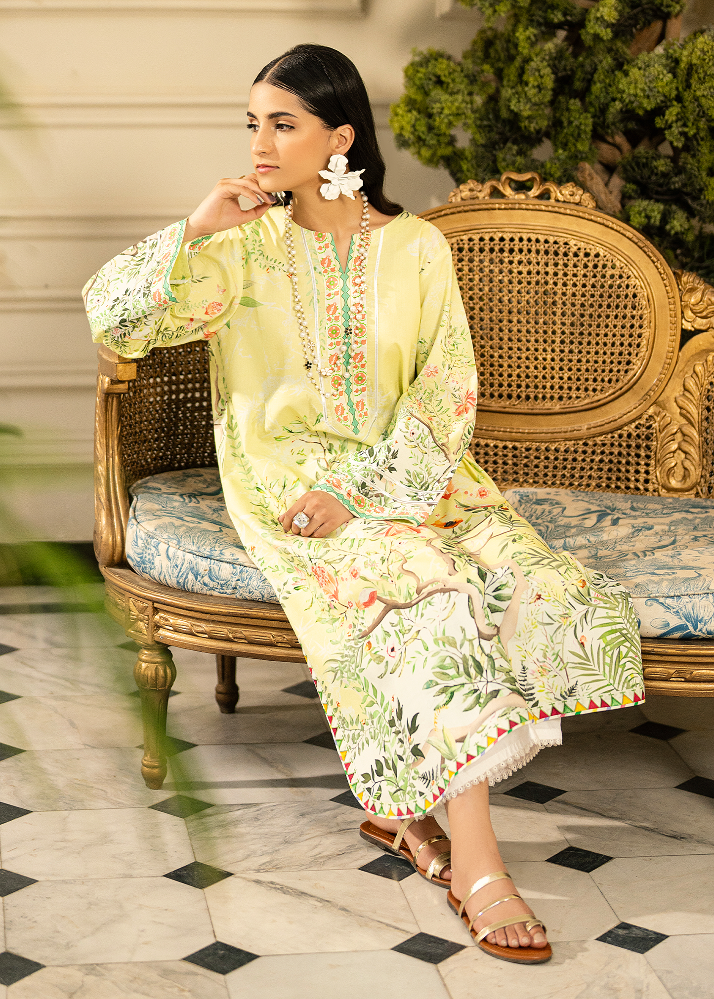 Lime Printed Shirt