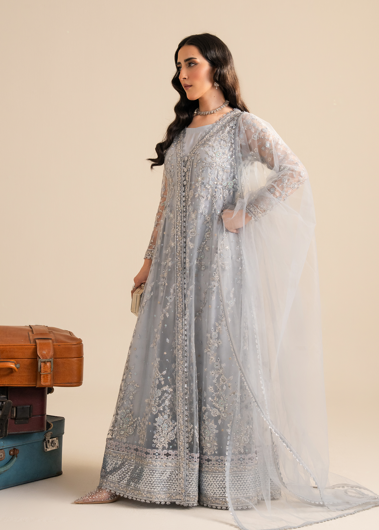 Powder Blue Net Festive Pret