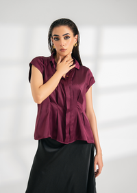 Plum Silk Blouse