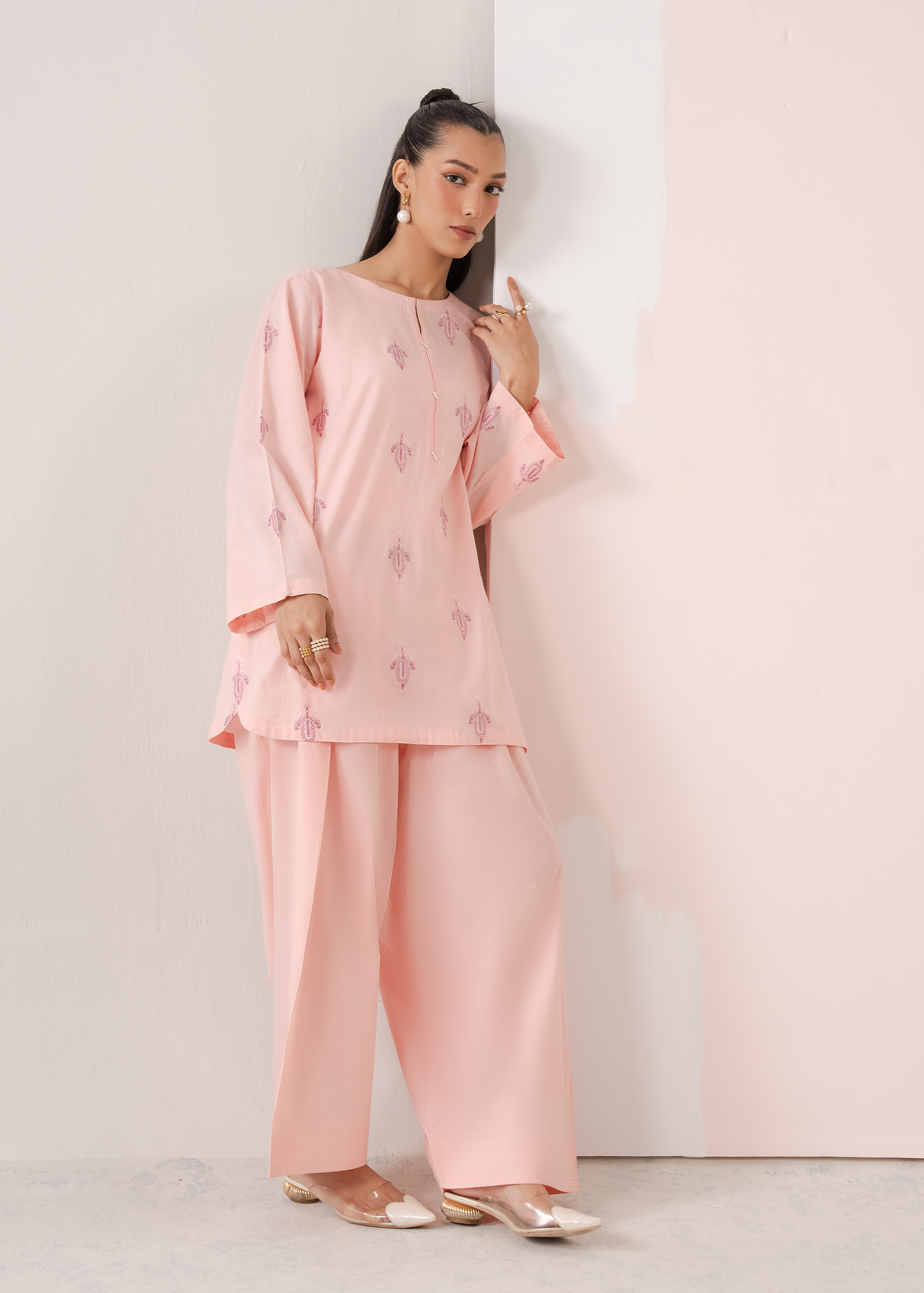 Baby Pink Farshi Shalwar Set