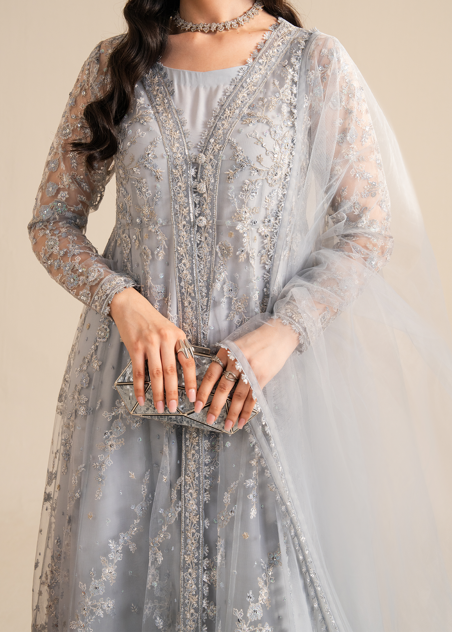 Powder Blue Net Festive Pret