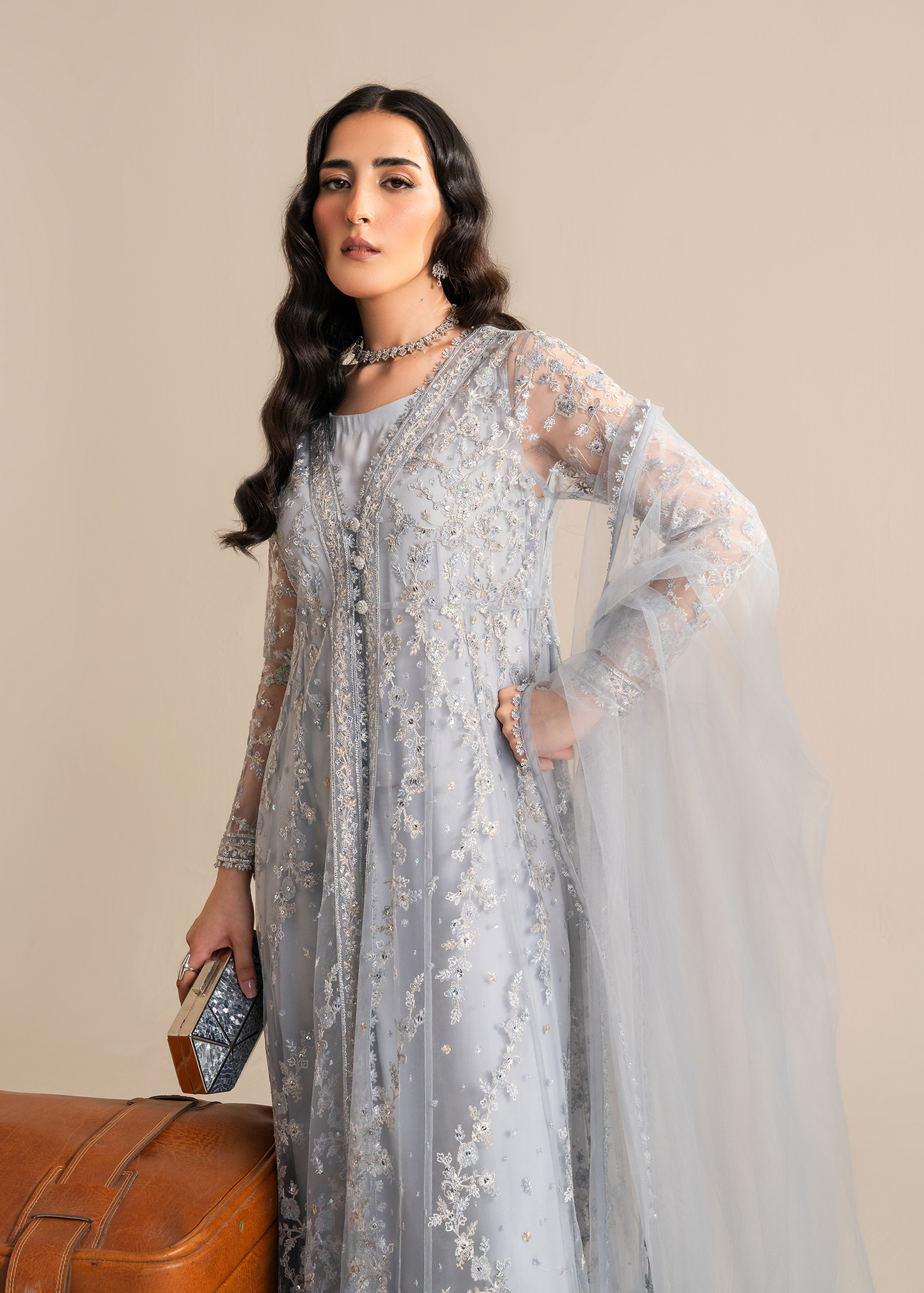 Powder Blue Net Festive Pret