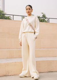 Beige Cropped Sweatshirt