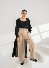 Black Long Button Down
