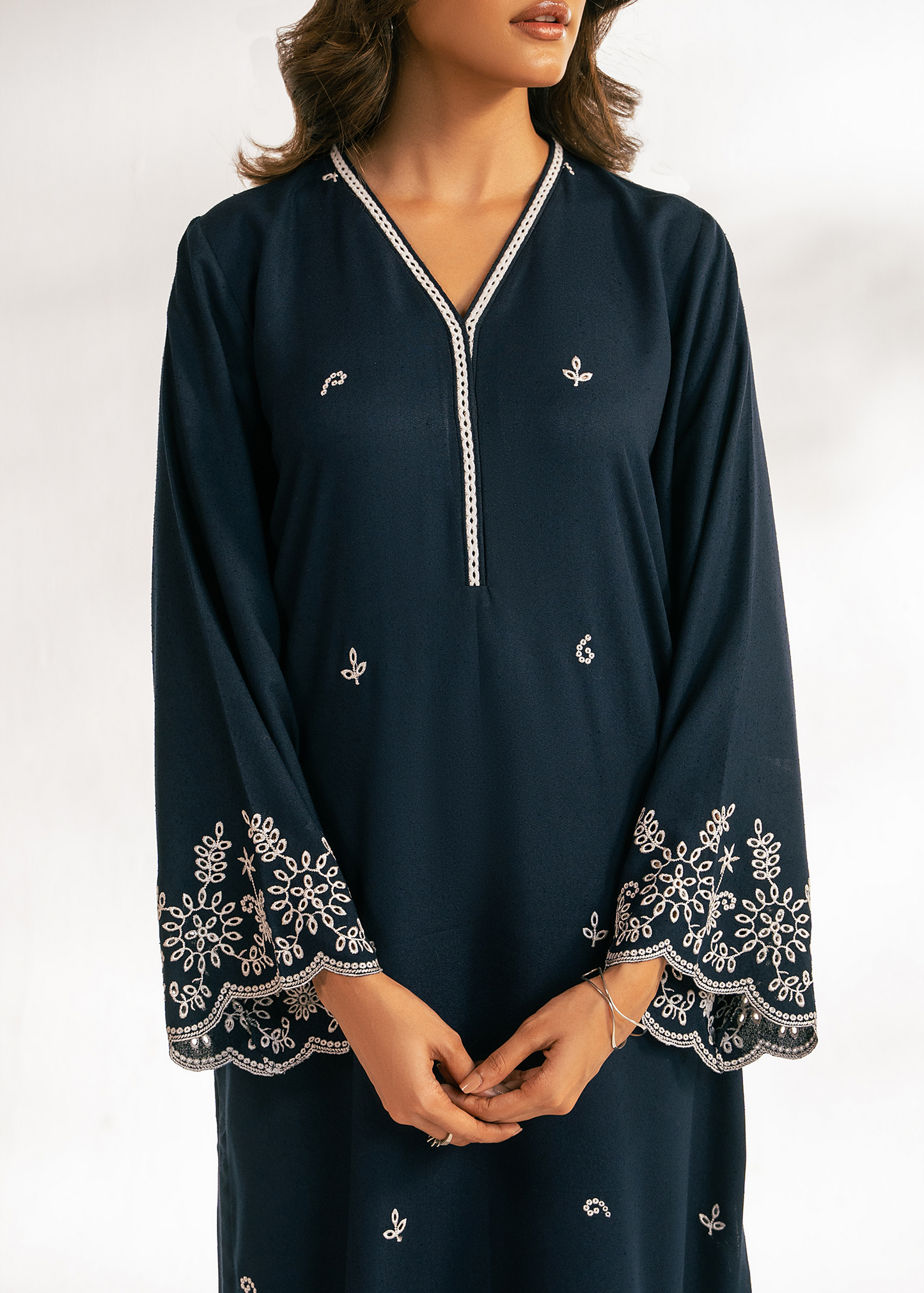Blue Embroidered Suit