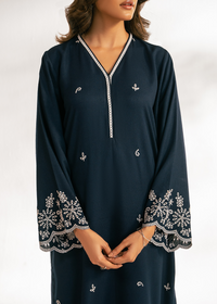 Blue Embroidered Suit