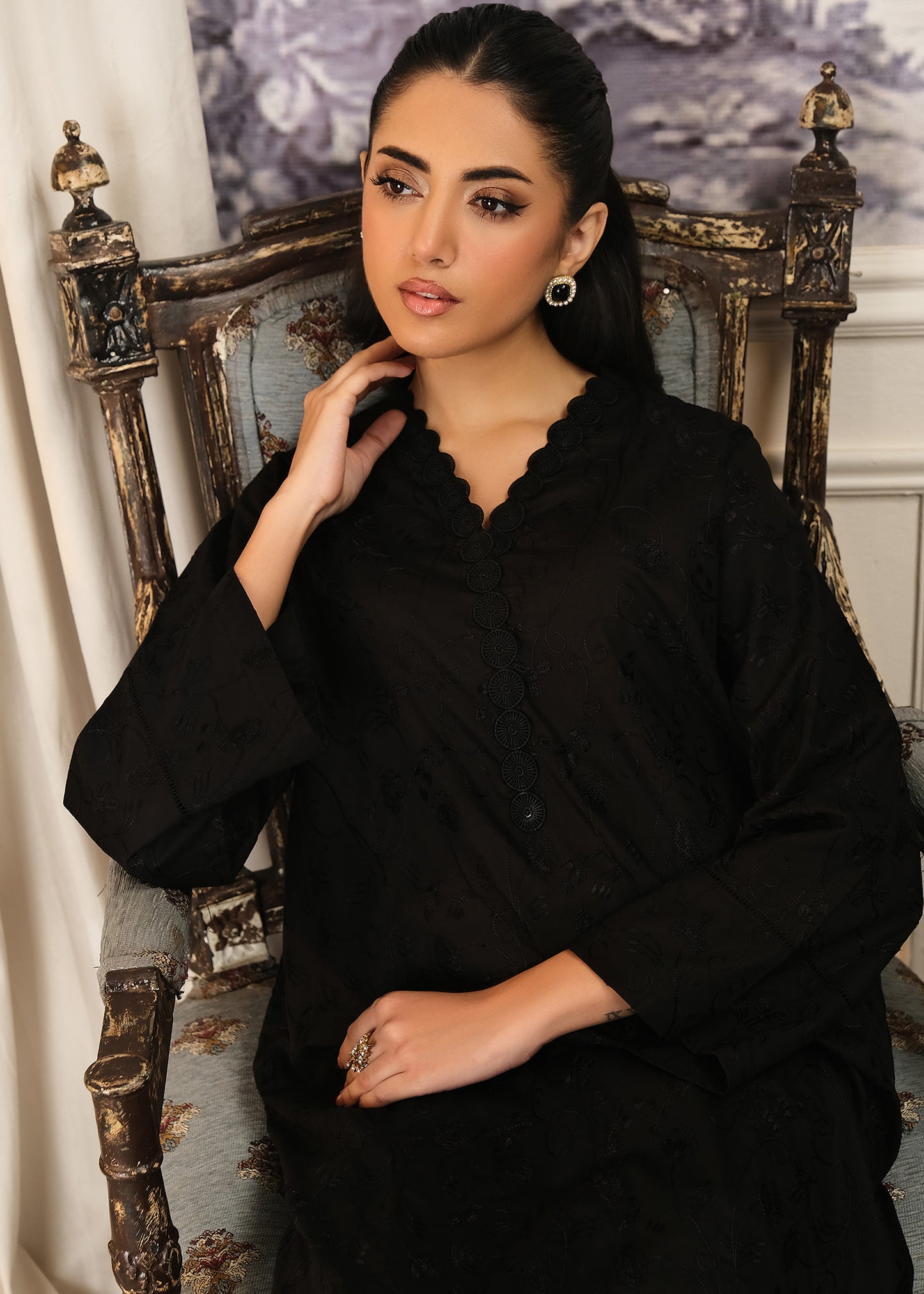 Black Chickankari Shirt