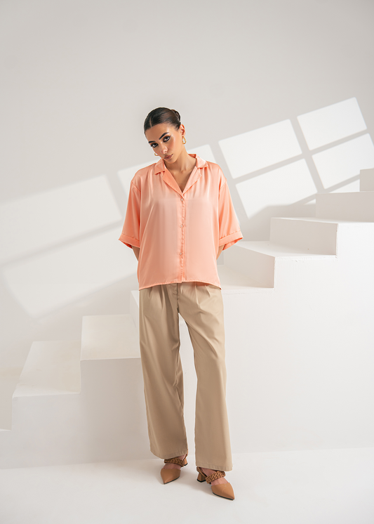 Peach Button Down Shirt