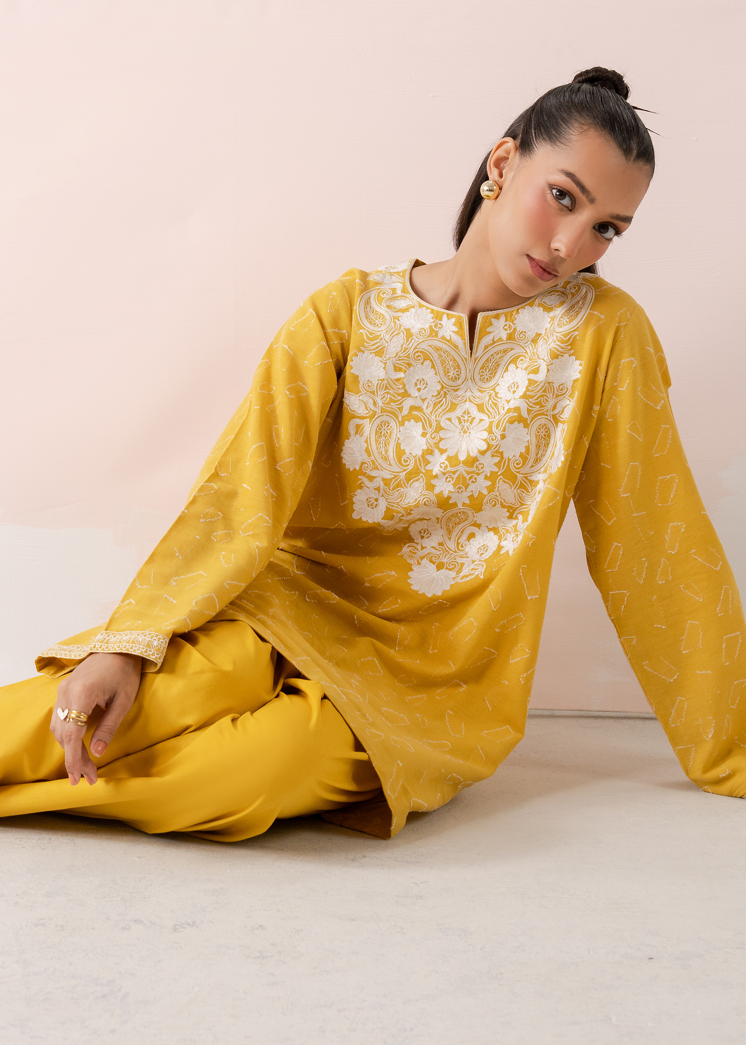 Mustard Embroidered Co-ord