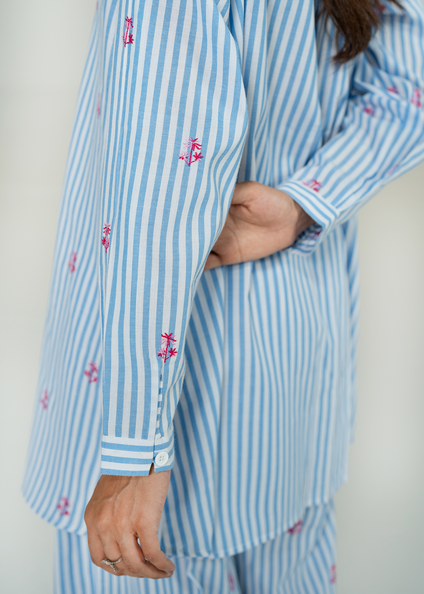 Blue Embroidered Co Ord