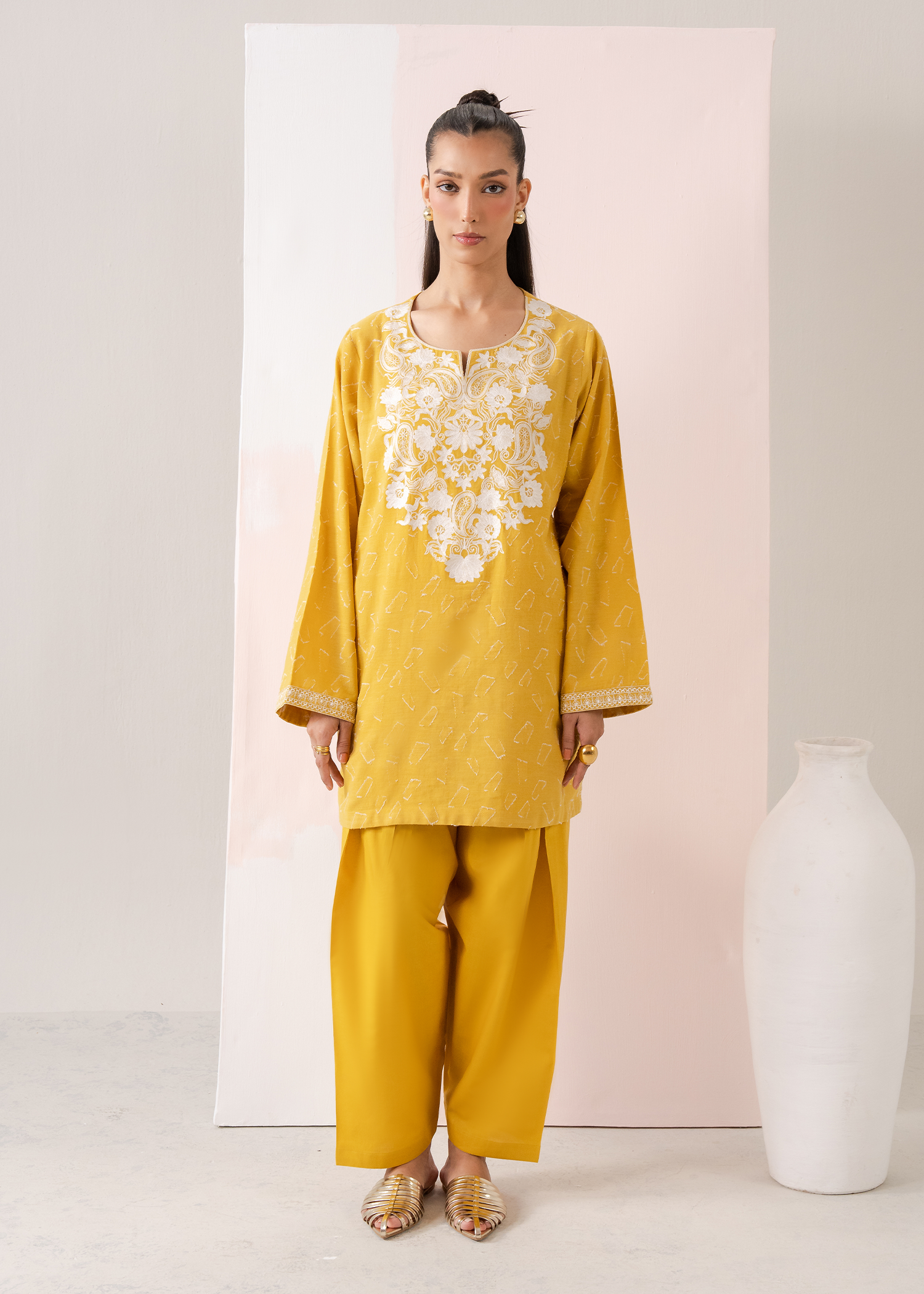 Mustard Embroidered Co-ord