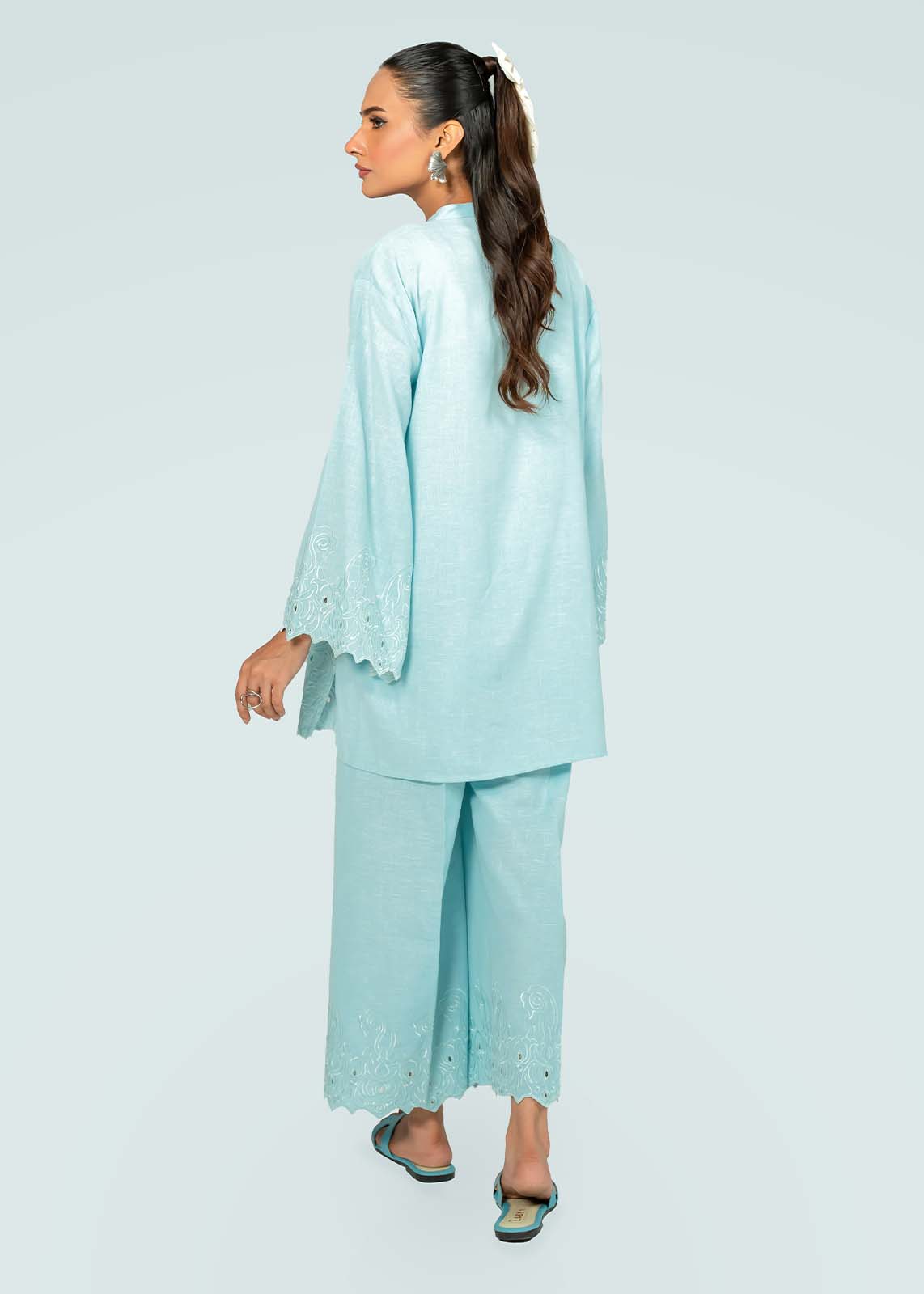 Sky Blue Embroidered Co-ord