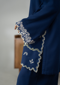 Embroidered Blue Khaddar Suit