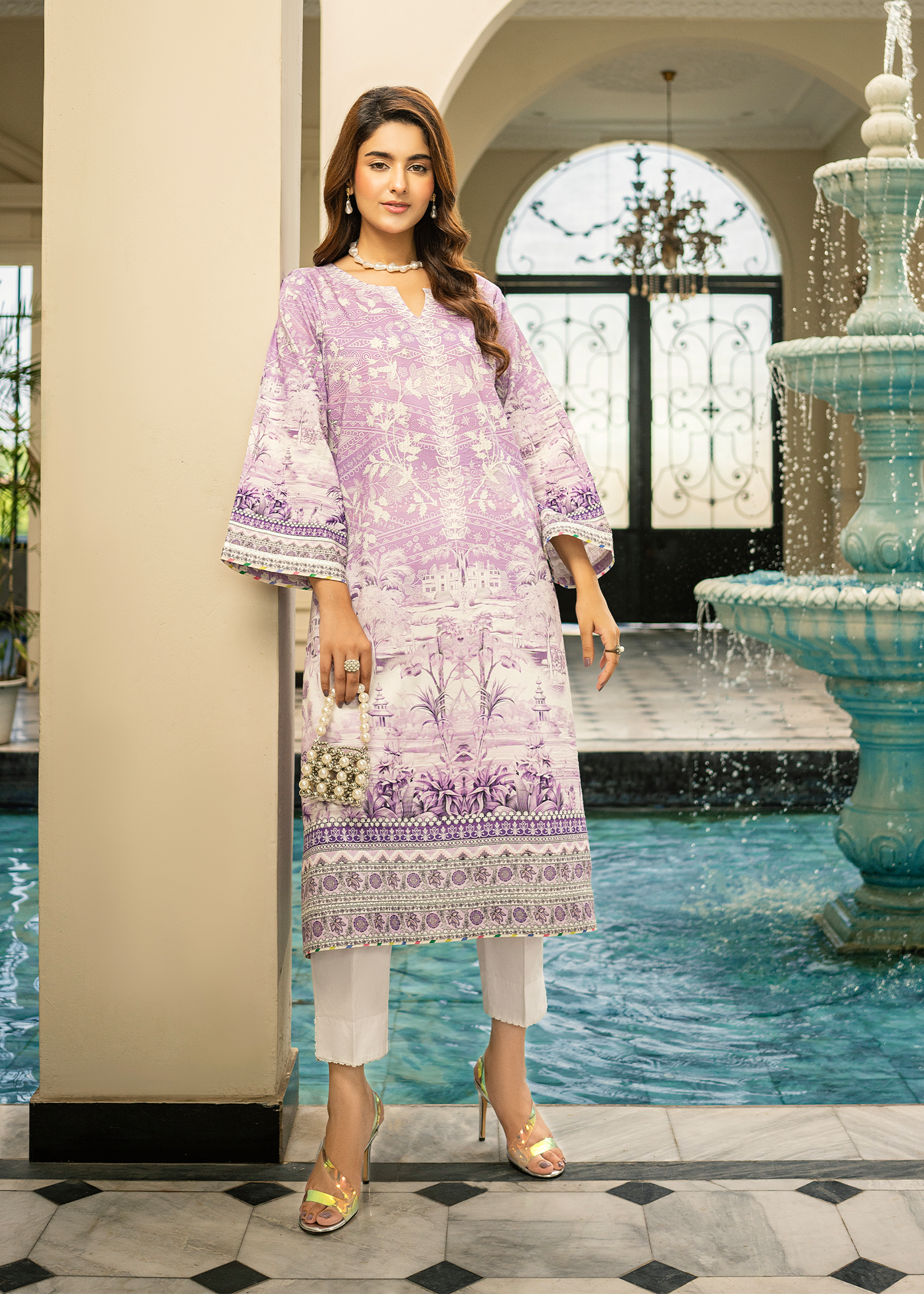 Lavender Printed Shirt