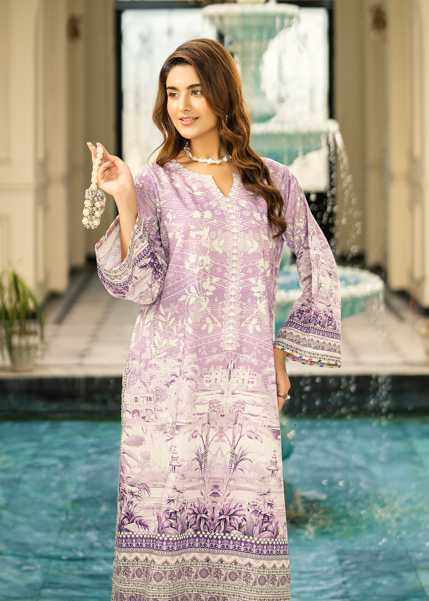 Lavender Printed Shirt