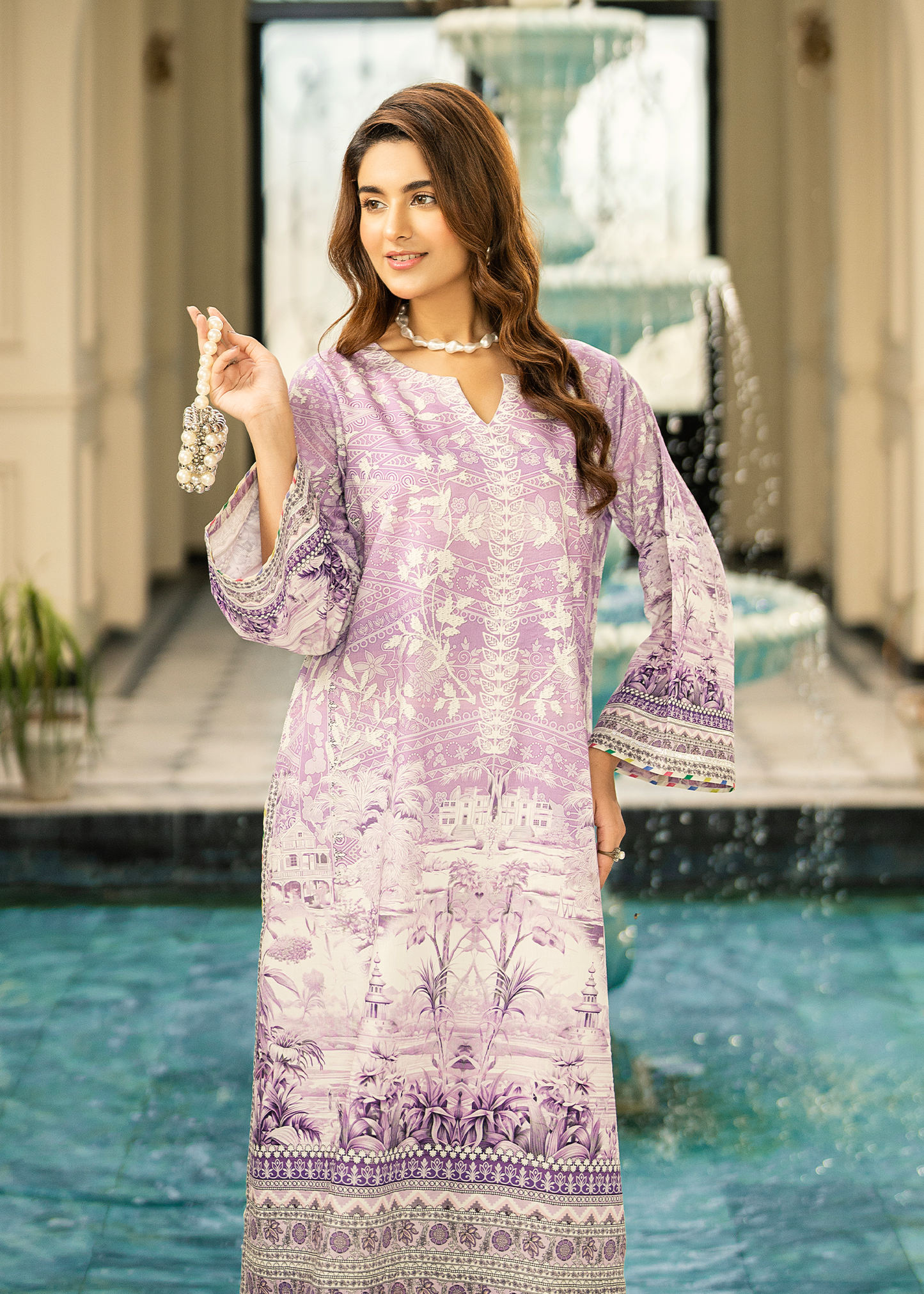 Lavender Printed Shirt
