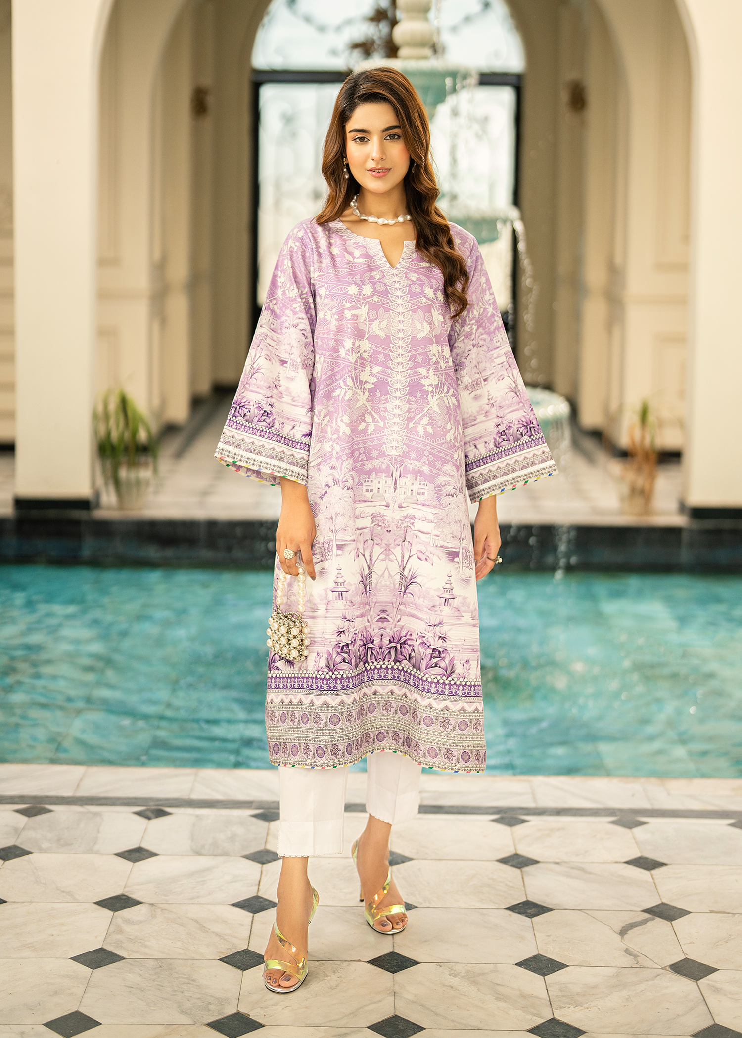 Lavender Printed Shirt