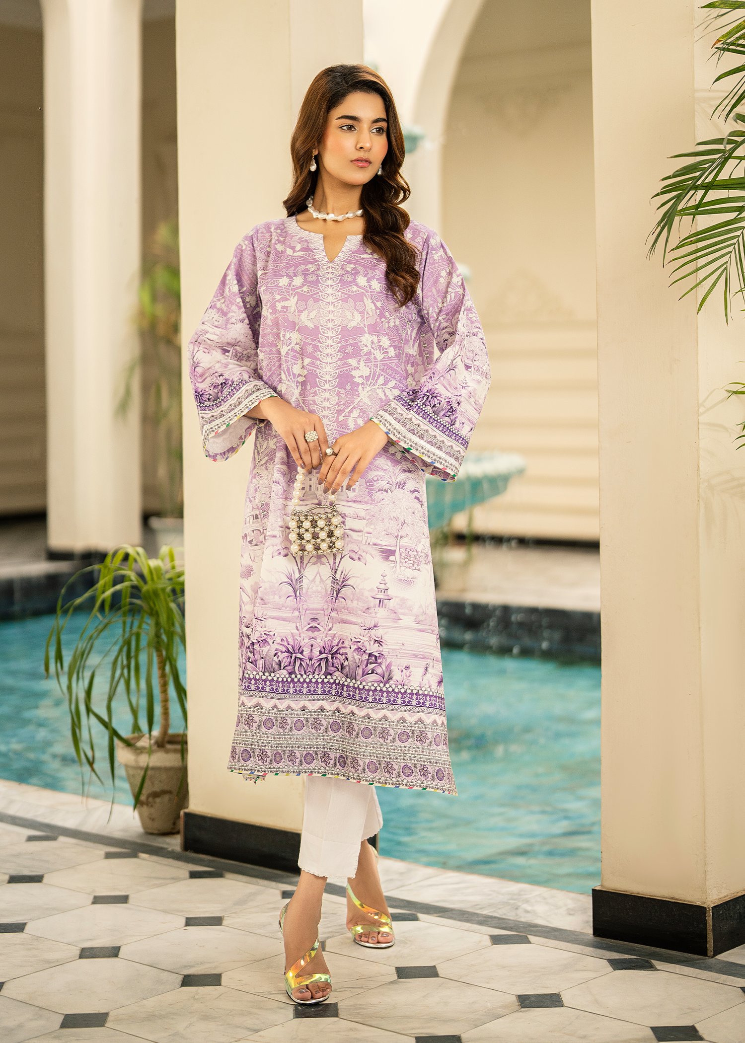 Lavender Printed Shirt